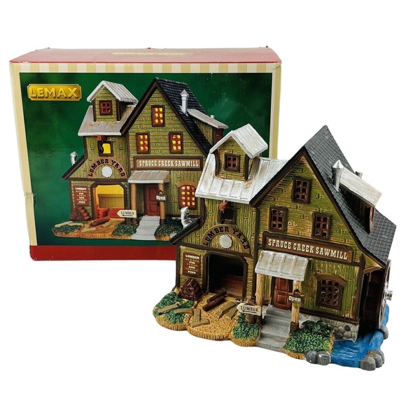 Lemax Spruce‎ Creek Sawmill Porcelain Lighted Building #55974 Original Box